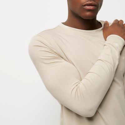 Stone long sleeve muscle fit T-shirt